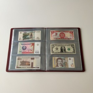 Red Currency Storage Binder Album Collector