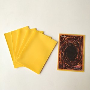 62X89mm Japanese/Small Size YGO Solid Yellow Gaming Card Protective Sleeves